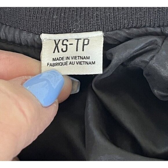 Urban Outfitters BDG Black Embroidered Corduroy Torrence Varsity Jacket Sz XS - Picture 8 of 13